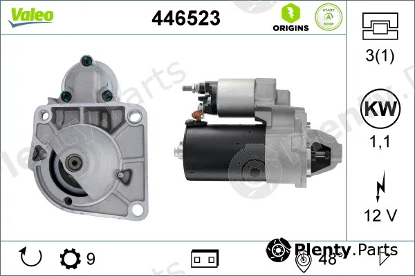 Valeo 446523 — Starter VALEO ORIGINS NEW STOP&START OE TECHNOLOGY