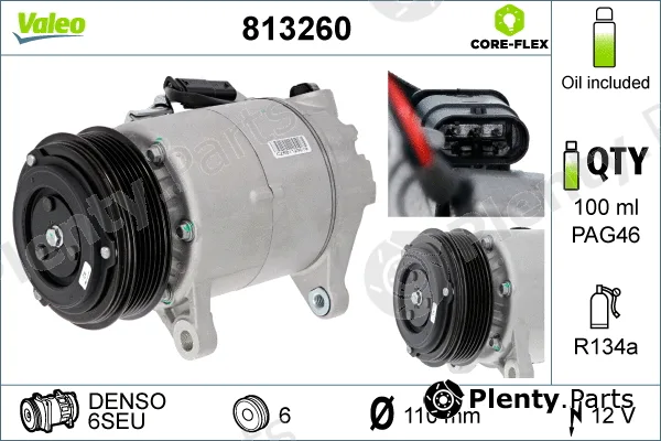 Valeo 813260 — Compressor, air conditioning VALEO CORE-FLEX