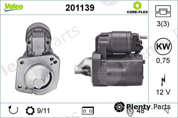 Valeo 201139 — Starter VALEO CORE-FLEX