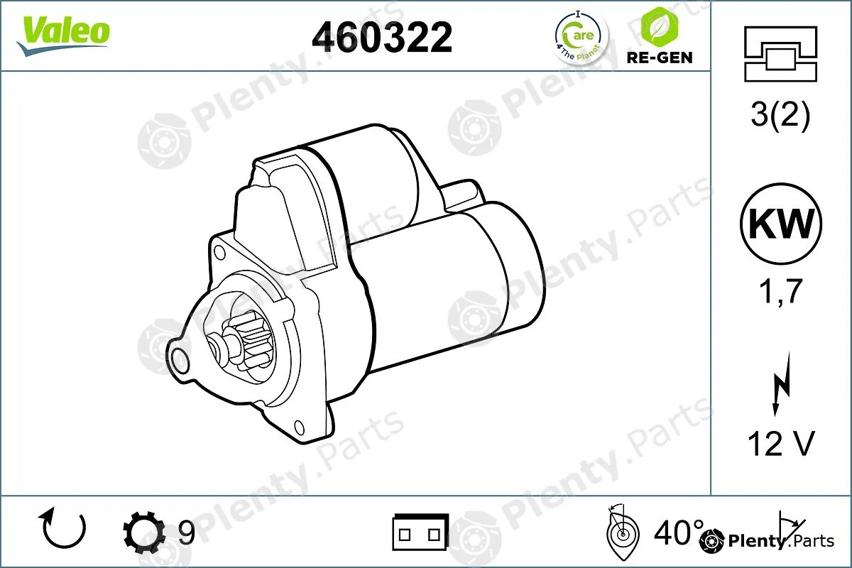 Valeo 460322 — Starter VALEO RE-GEN REMANUFACTURED