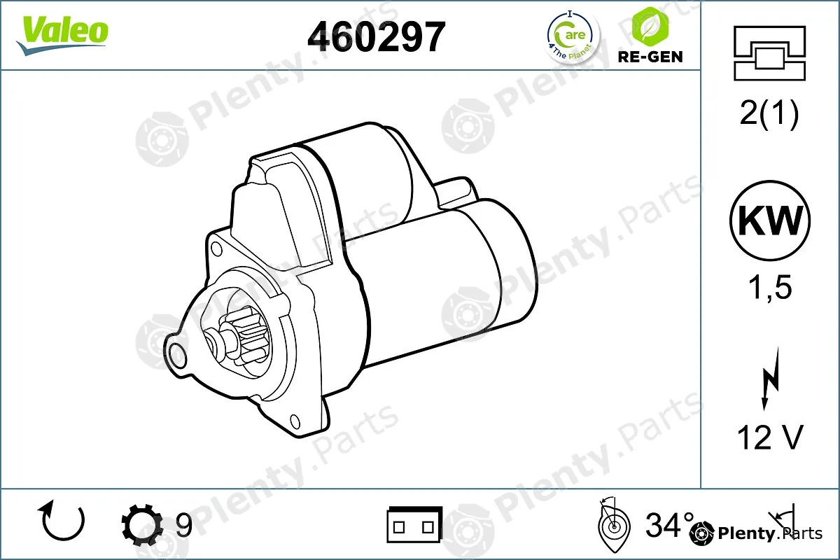 Valeo 460297 — Starter VALEO RE-GEN REMANUFACTURED