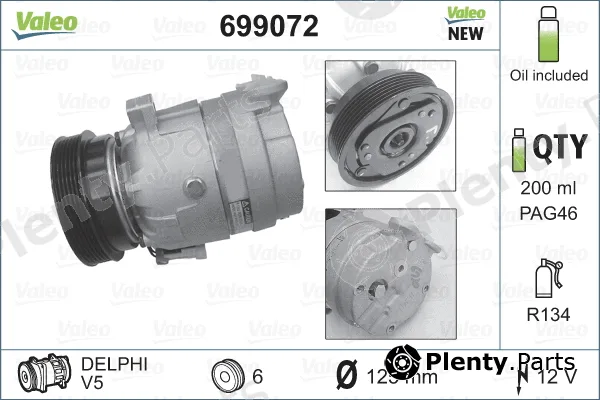 Valeo 699072 — Compressor, air conditioning VALEO CORE-FLEX