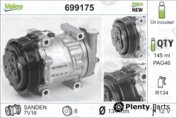 Valeo 699175 — Compressor, air conditioning VALEO CORE-FLEX