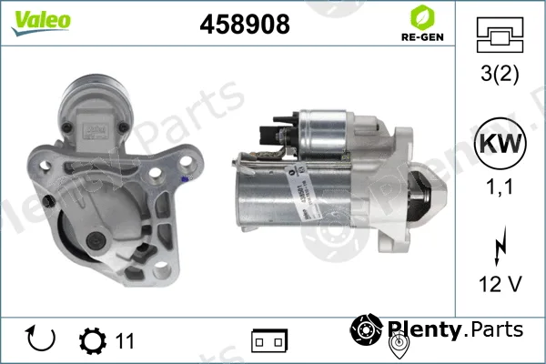 Valeo 458908 — Starter VALEO RE-GEN REMANUFACTURED