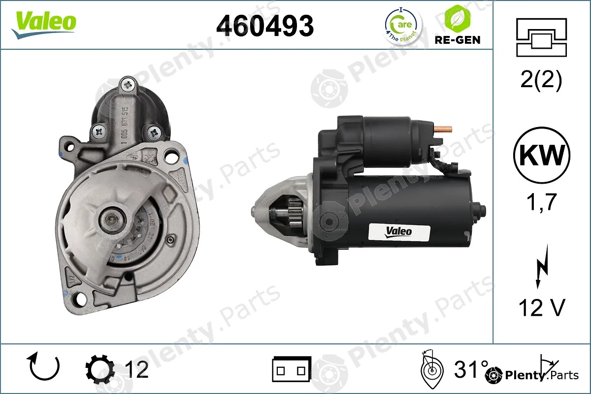 Valeo 460493 — Starter VALEO RE-GEN REMANUFACTURED