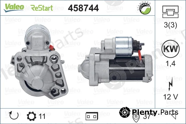 Valeo 458744 — Starter VALEO RE-GEN REMANUFACTURED STOP&START