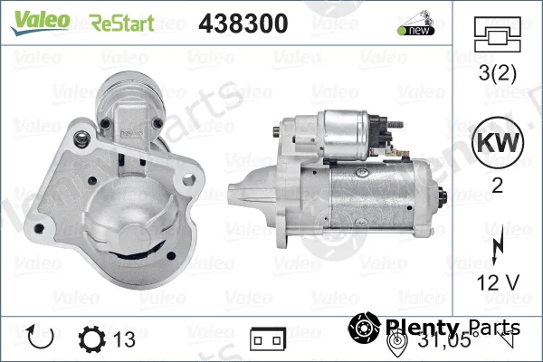 Valeo 438300 — Starter VALEO ORIGINS NEW STOP&START OE TECHNOLOGY