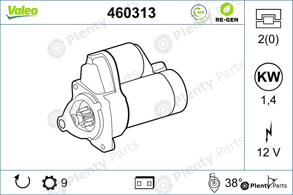 Valeo 460313 — Starter VALEO RE-GEN REMANUFACTURED