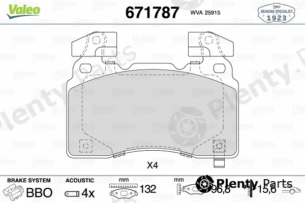 Valeo 671787 — Brake Pad Set, disc brake