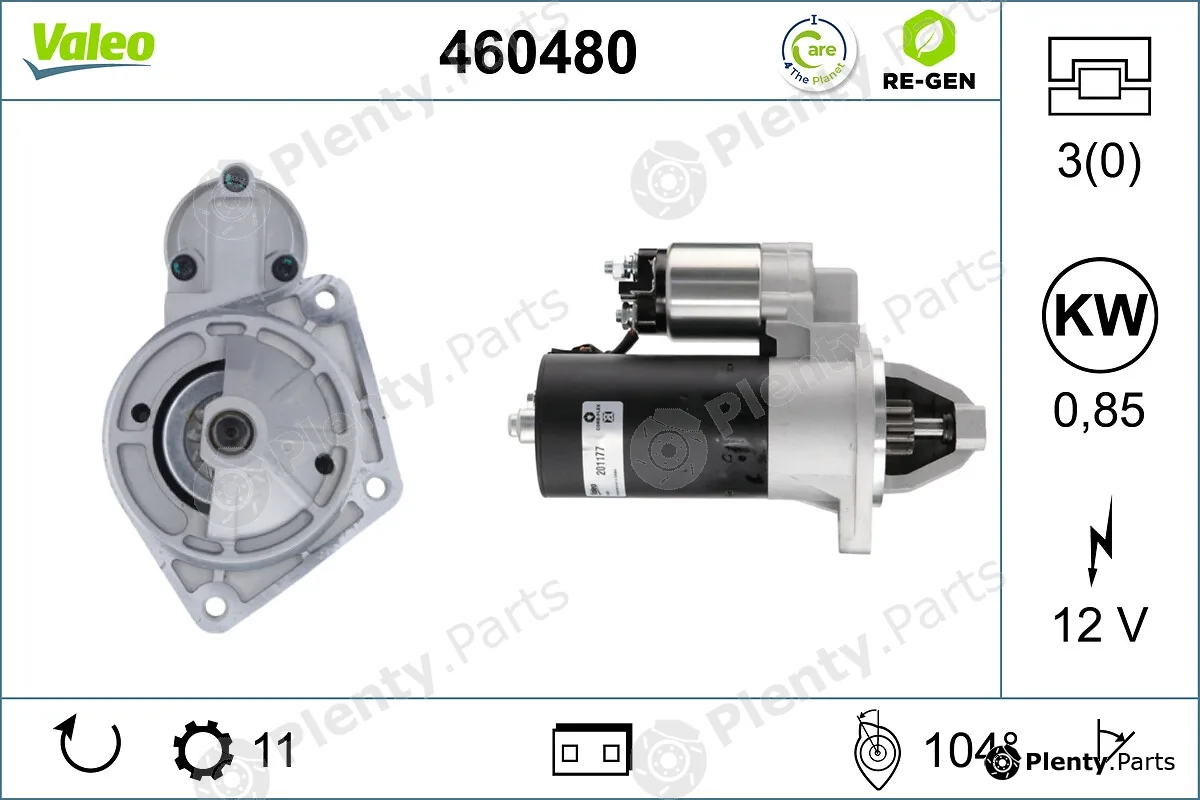 Valeo 460480 — Starter VALEO RE-GEN REMANUFACTURED