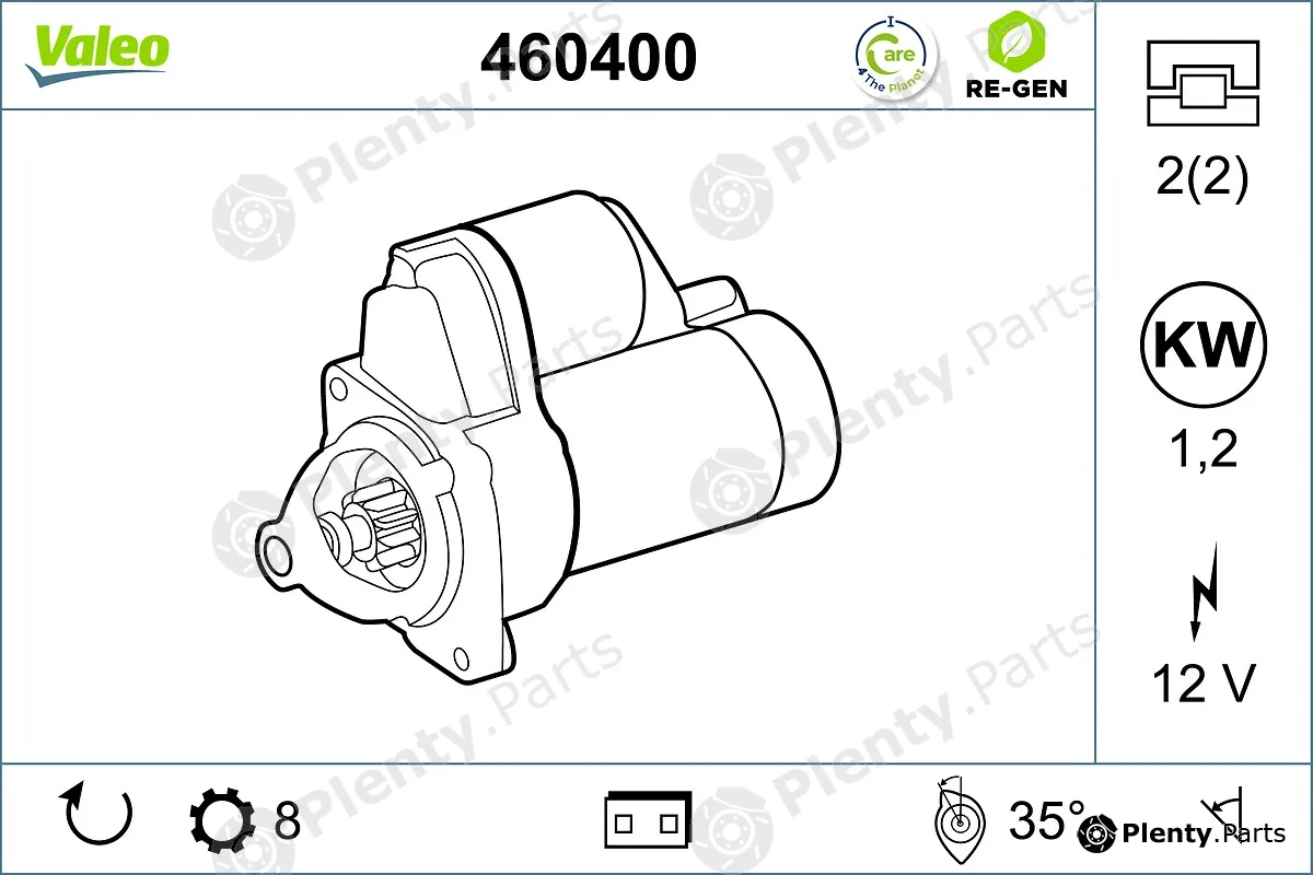 Valeo 460400 — Starter VALEO RE-GEN REMANUFACTURED