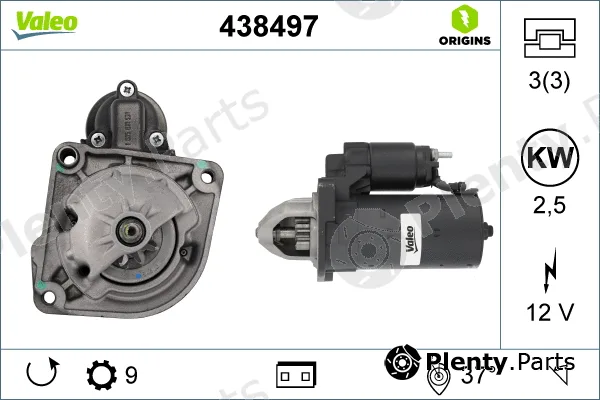 Valeo 438497 — Starter VALEO ORIGINS NEW OE TECHNOLOGY