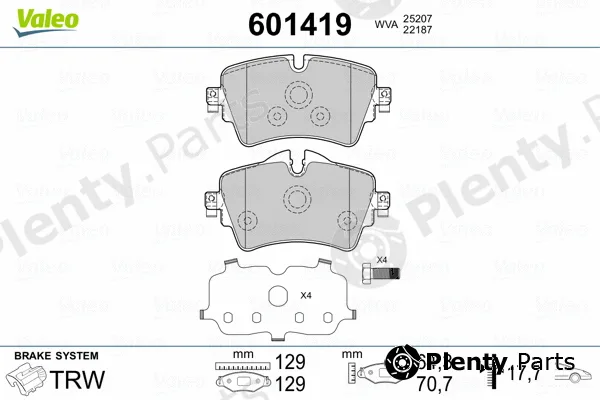 Valeo 601419 — Brake Pad Set, disc brake