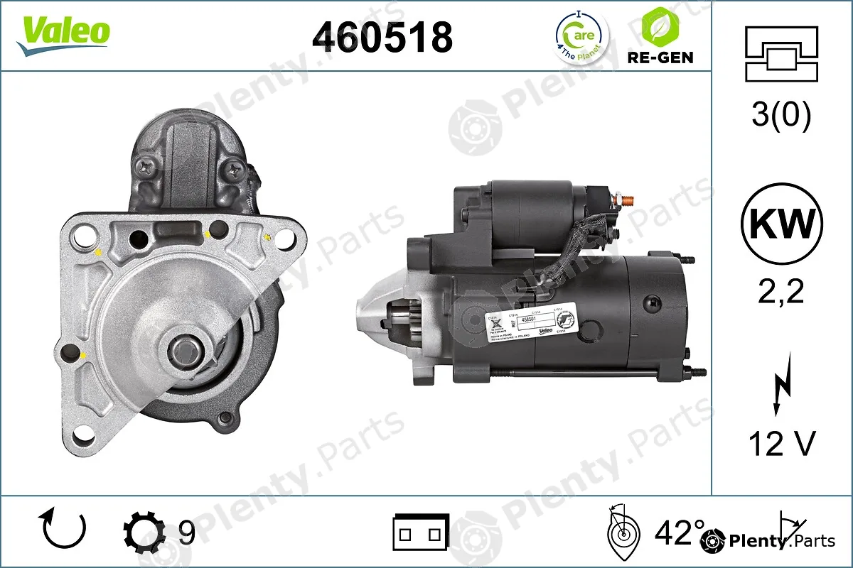 Valeo 460518 — Starter VALEO RE-GEN REMANUFACTURED