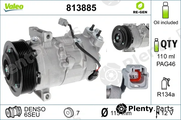 Valeo 813885 — Compressor, air conditioning VALEO RE-GEN REMANUFACTURED