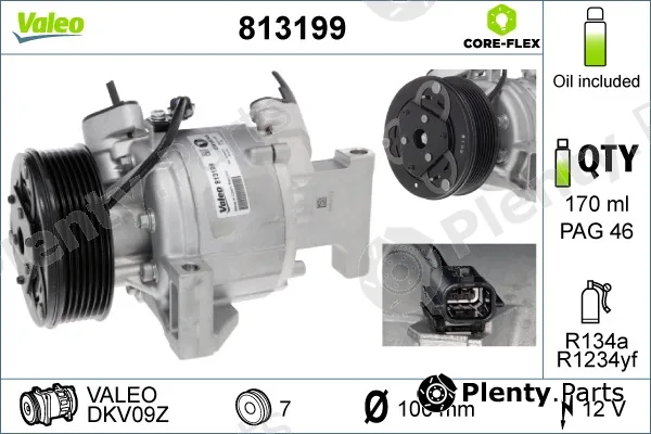 Valeo 813199 — Compressor, air conditioning VALEO ORIGINS NEW OE TECHNOLOGY