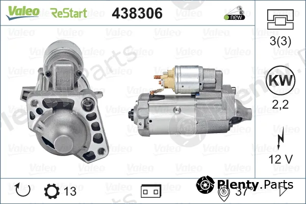 Valeo 438306 — Starter VALEO ORIGINS NEW STOP&START OE TECHNOLOGY