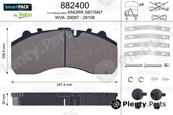 Valeo 882400 — Brake Pad Set, disc brake SMARTPACK