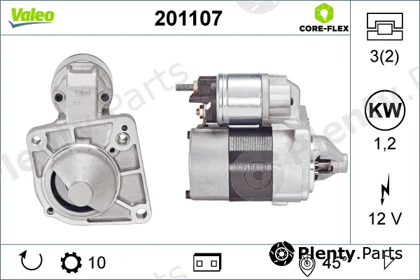 Valeo 201107 — Starter VALEO CORE-FLEX