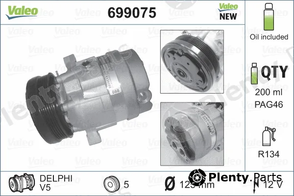 Valeo 699075 — Compressor, air conditioning VALEO CORE-FLEX