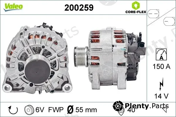 Valeo 200259 — Alternator VALEO CORE-FLEX