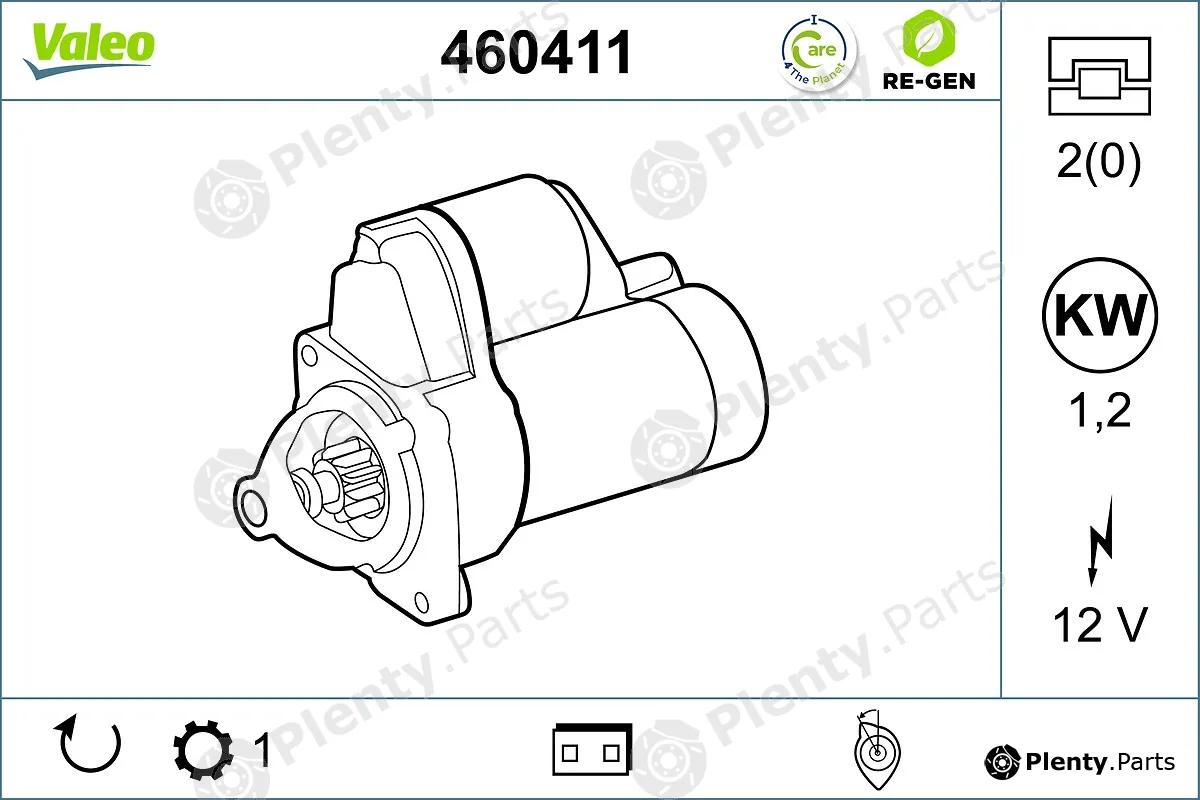 Valeo 460411 — Starter VALEO RE-GEN REMANUFACTURED