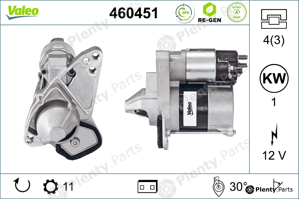 Valeo 460451 — Starter VALEO RE-GEN REMANUFACTURED STOP&START