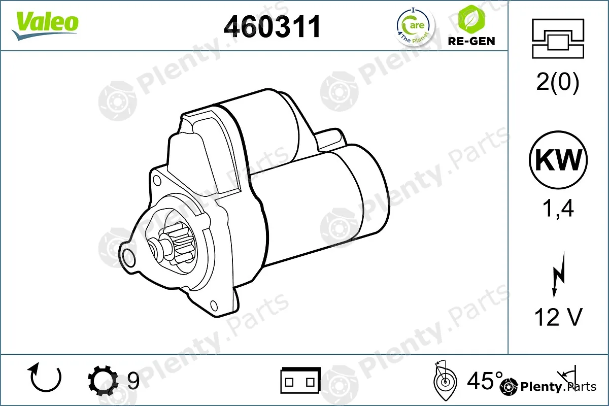 Valeo 460311 — Starter VALEO RE-GEN REMANUFACTURED