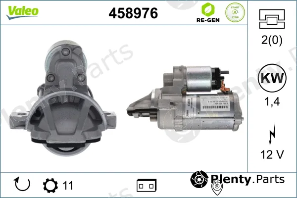 Valeo 458976 — Starter VALEO RE-GEN REMANUFACTURED STOP&START