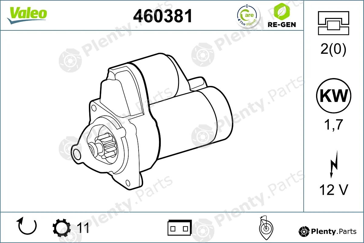 Valeo 460381 — Starter VALEO RE-GEN REMANUFACTURED