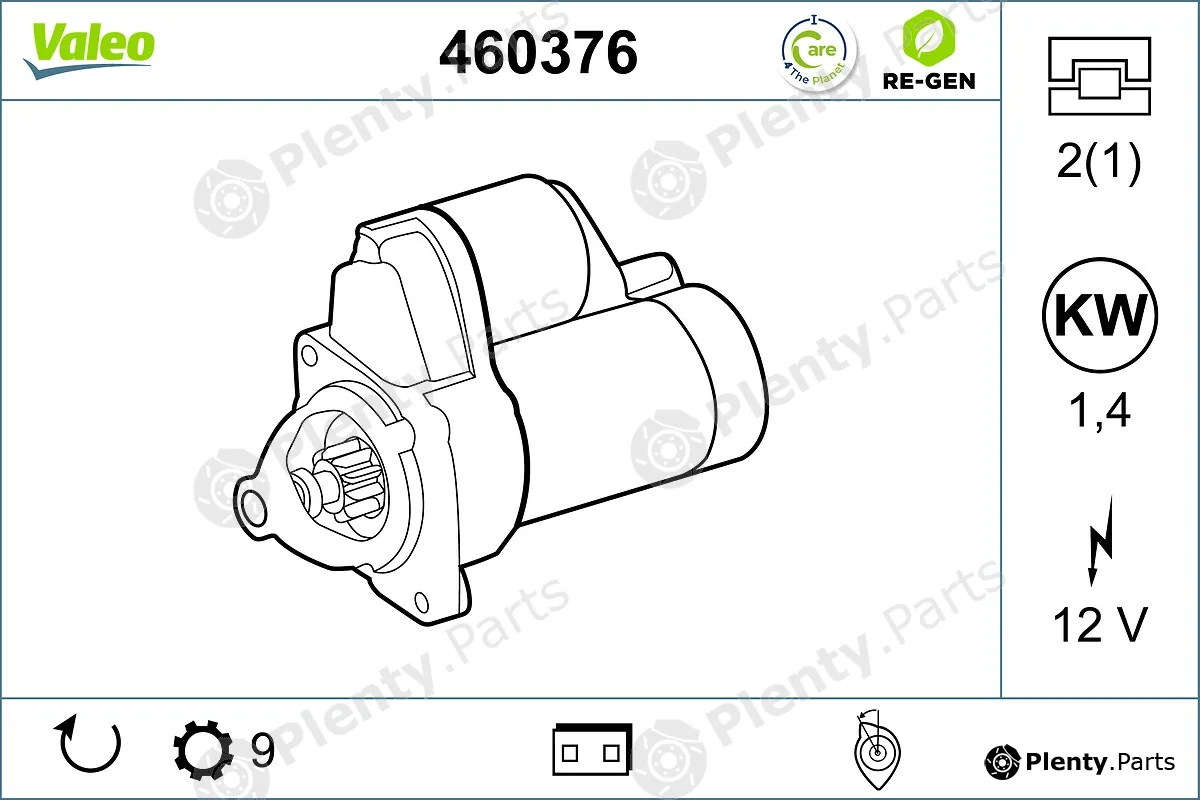 Valeo 460376 — Starter VALEO RE-GEN REMANUFACTURED