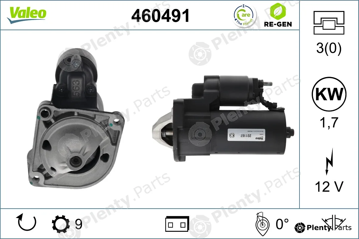Valeo 460491 — Starter VALEO RE-GEN REMANUFACTURED