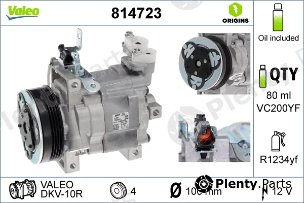 Valeo 814723 — Compressor, air conditioning VALEO ORIGINS NEW OE TECHNOLOGY