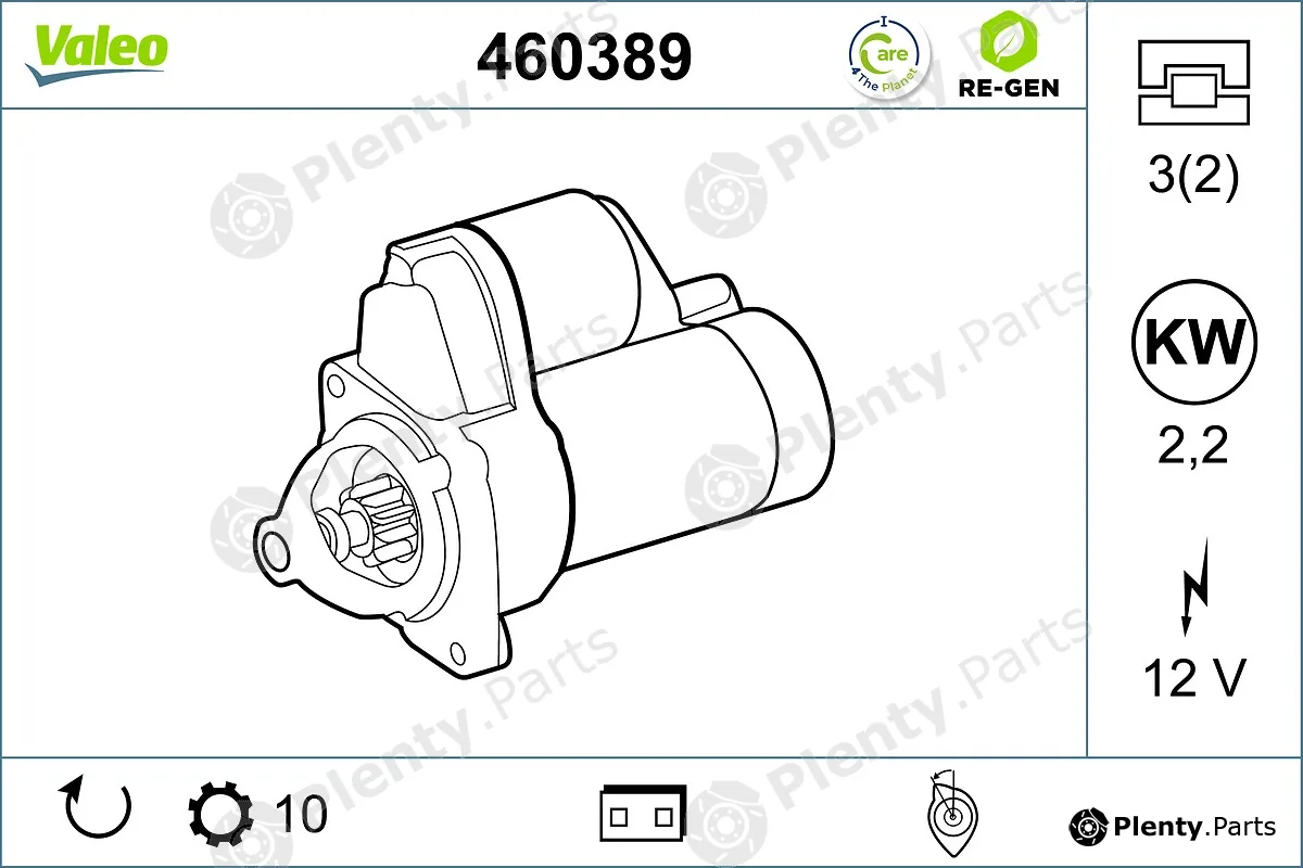 Valeo 460389 — Starter VALEO RE-GEN REMANUFACTURED