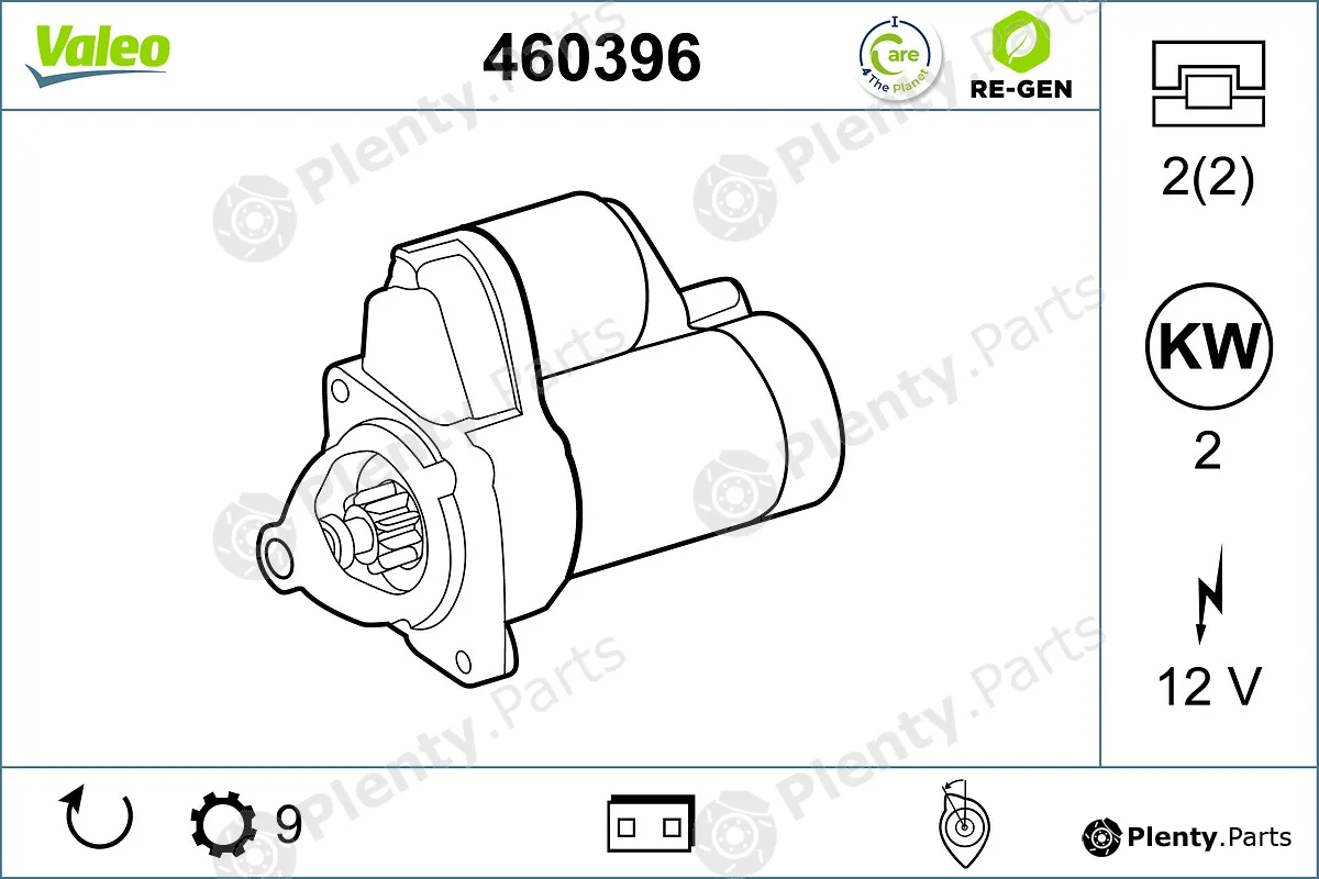 Valeo 460396 — Starter VALEO RE-GEN REMANUFACTURED