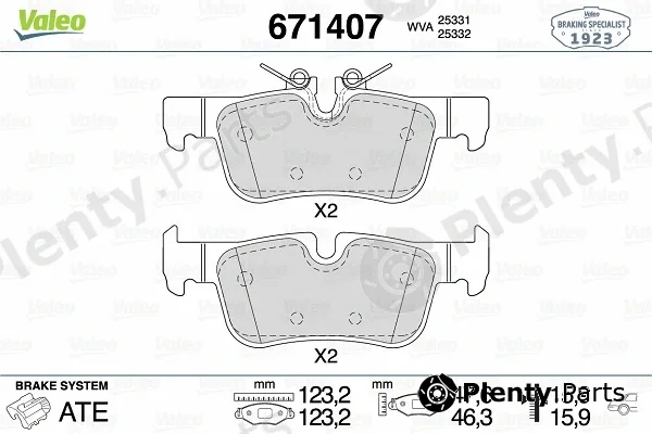 Valeo 671407 — Brake Pad Set, disc brake