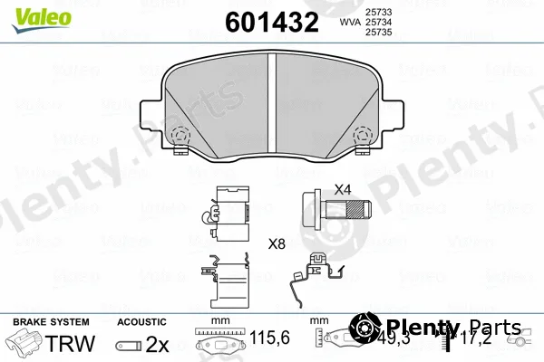 Valeo 601432 — Brake Pad Set, disc brake