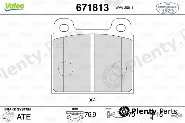 Valeo 671813 — Brake Pad Set, disc brake