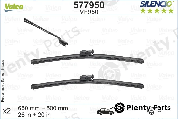 Valeo 577950 — Wiper Blade SILENCIO FLAT BLADE SET