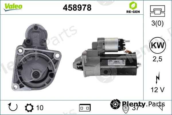 Valeo 458978 — Starter VALEO RE-GEN REMANUFACTURED STOP&START