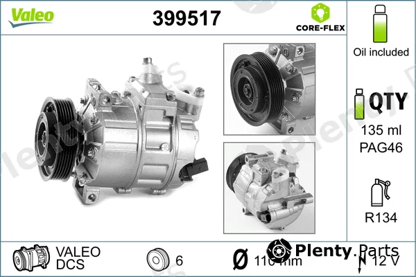Valeo 399517 — Compressor, air conditioning VALEO CORE-FLEX