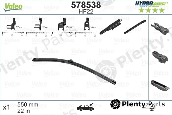 Valeo 578538 — Wiper Blade HYDROCONNECT