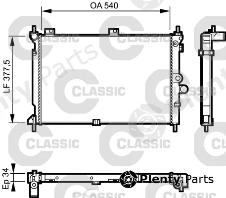 Valeo 231022 — Radiator, engine cooling VALEO CLASSIC