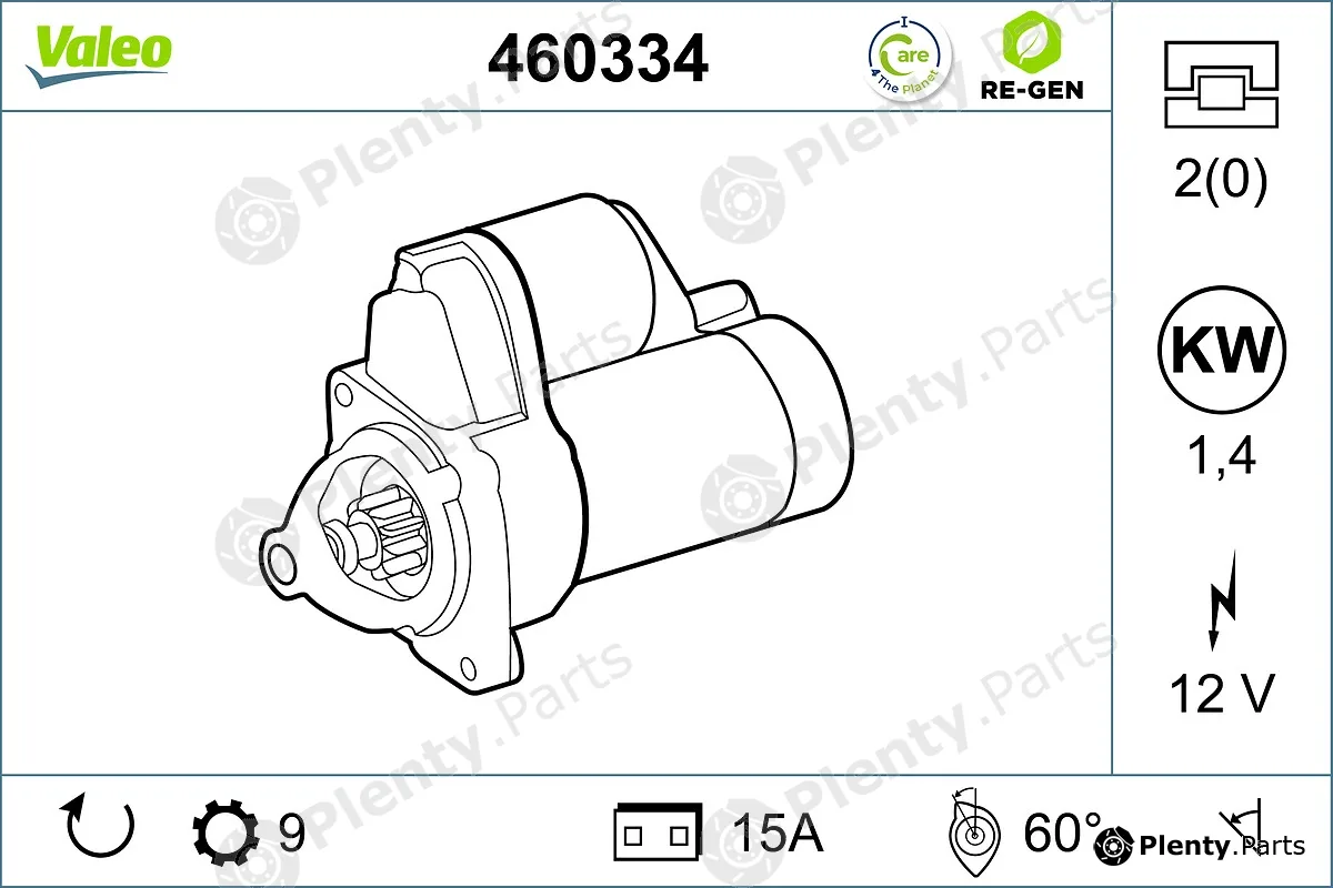 Valeo 460334 — Starter VALEO RE-GEN REMANUFACTURED