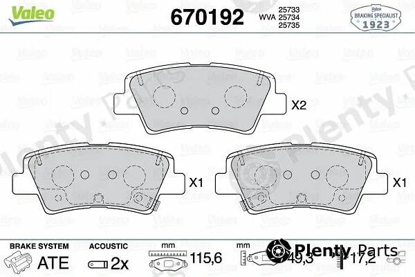 Valeo 670192 — Brake Pad Set, disc brake