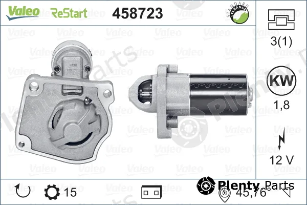 Valeo 458723 — Starter VALEO RE-GEN REMANUFACTURED STOP&START