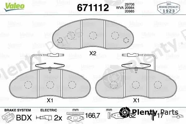 Valeo 671112 — Brake Pad Set, disc brake