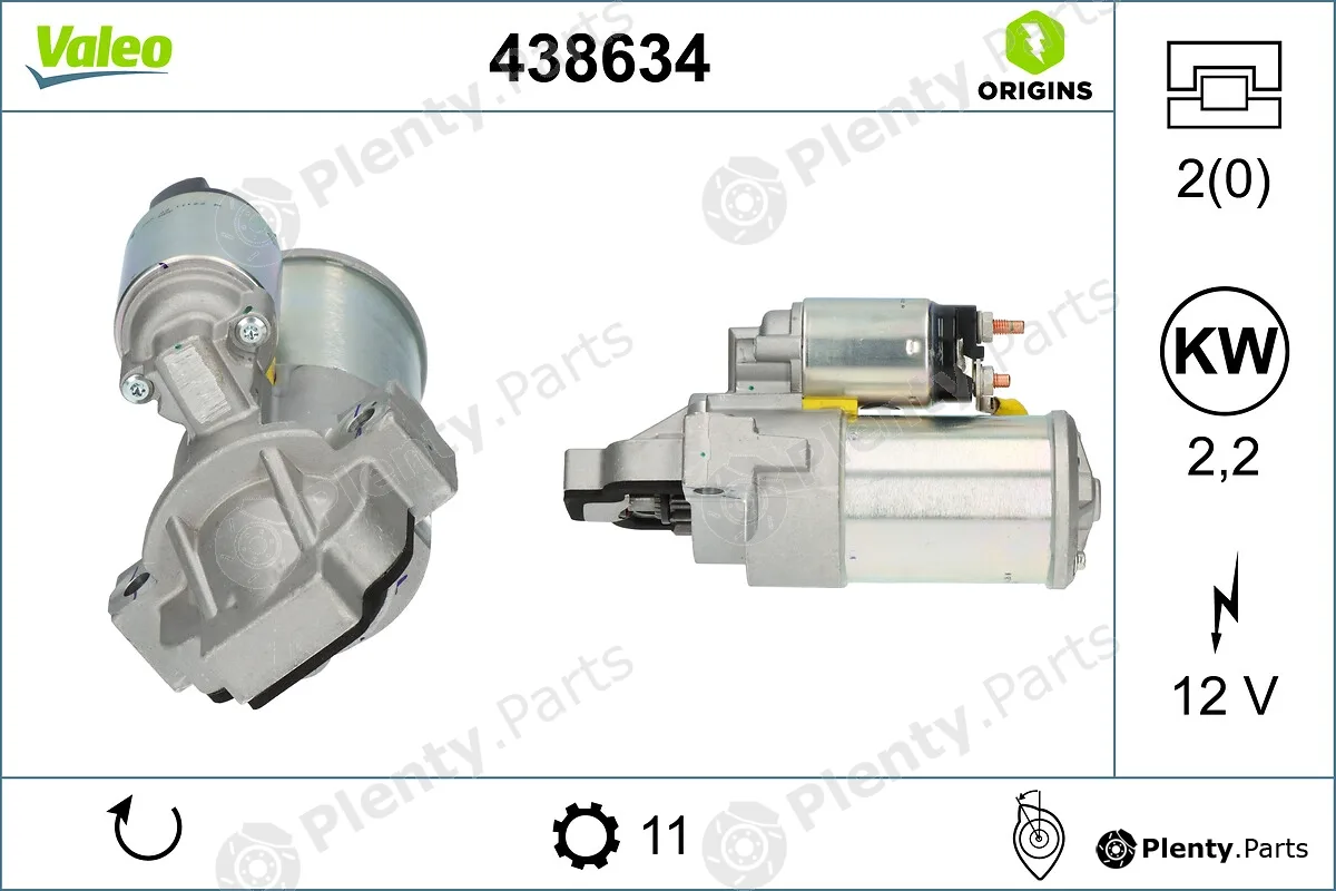 Valeo 438634 — Starter VALEO ORIGINS NEW OE TECHNOLOGY