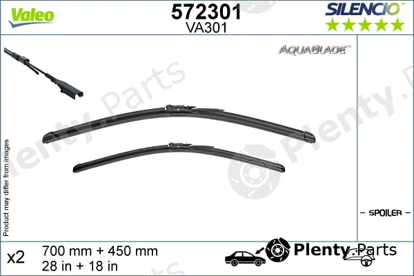 Valeo 572301 — Wiper Blade SILENCIO AQUABLADE SET