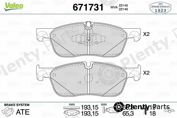Valeo 671731 — Brake Pad Set, disc brake